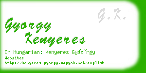 gyorgy kenyeres business card